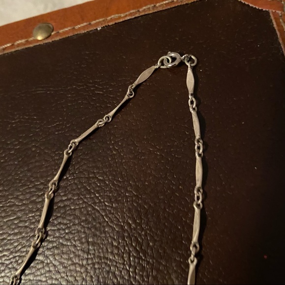 90s Vintage Ladies Necklace/ Black Bead & Pewter tone - Picture 11 of 11